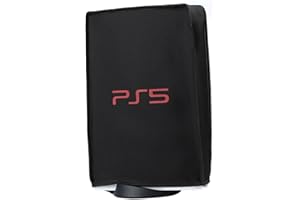 KAYCROWN PS5 Dust Cover, Anti-Scratch Waterproof Washable for PS5 Game Console Protector, Dust Guard Cover with Back Cable Port for Playstation 5 Console Digital Edition & Disk Version