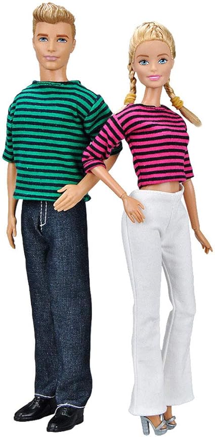 Leoie Children Hand-Made Couple Clothes Toy for 29CM Female Doll / 32CM Male Doll Doll Couple Combination Clothes Suitable for Male Doll 32CM and Female Doll 29CM