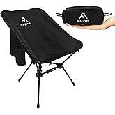 Merjeson Portable Camping Chair with ReleaseLock, Stable Lightweight Camp Ultralight Folding Compact 330lbs, Backpacking Foldable Chairs for Outside, Beach, Picnic, Hiking, Festival & Travel -Black