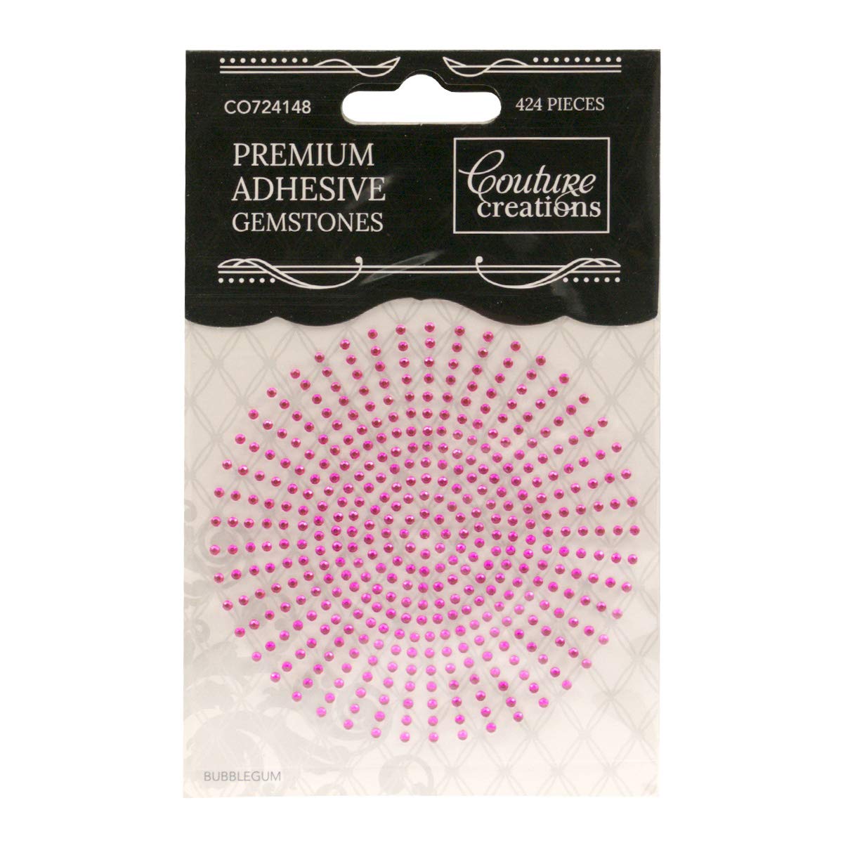 Couture Creations Bubblegum Premium Adhesive Gemstones, Synthetic Material, Pink, 14.7 x 9.4 x 0.2 cm