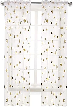 Amazon Com Anjee 2 Piece Gorgeous Sheer Window Curtains Panels 96