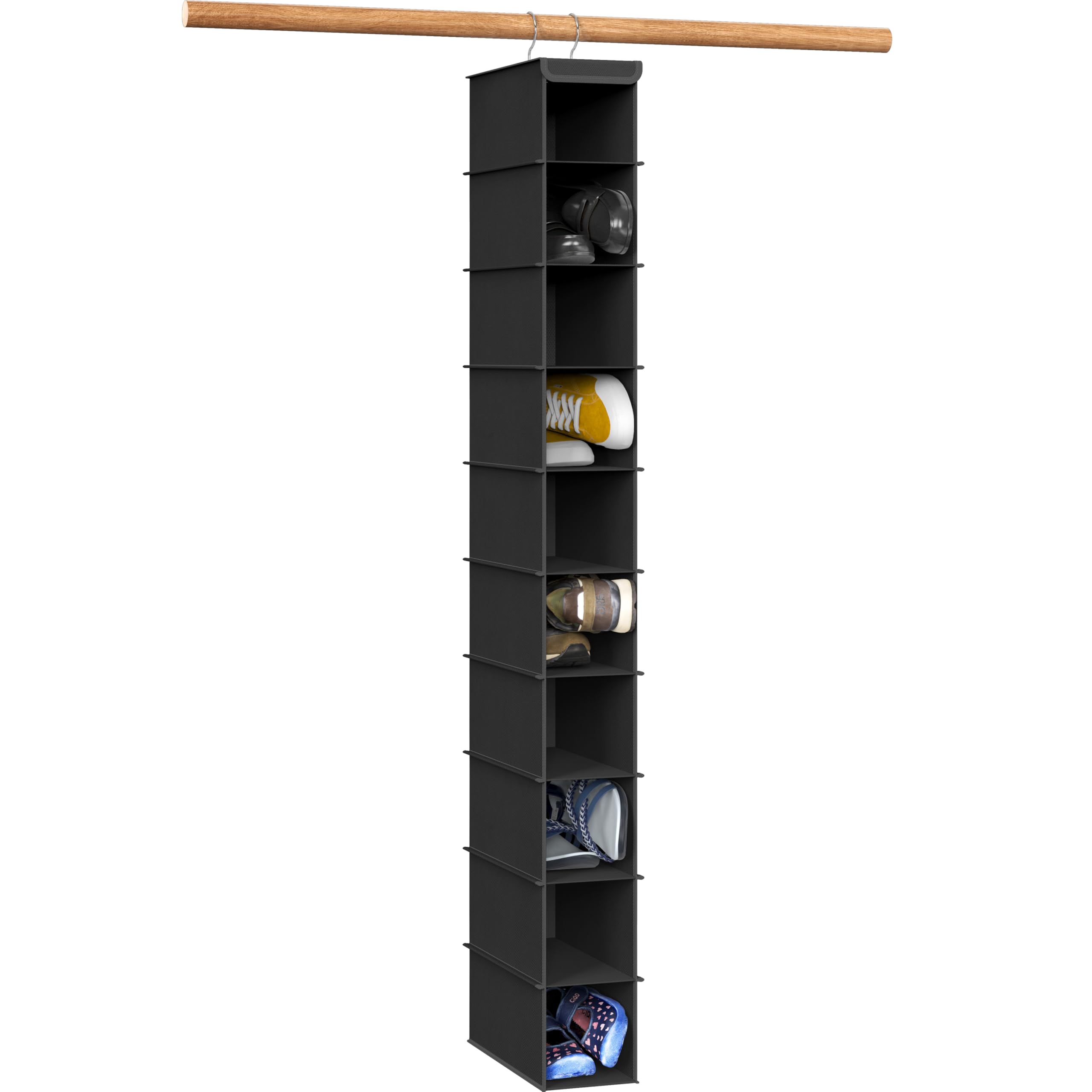 Simple Houseware 10 Shelves Closet Hanging Shoe Organizer, Black