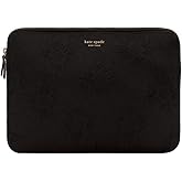 kate spade new york Slim Sleeve for 13" - Reverse Hollyhock Matte/Shiny Black/Gold Zipper/Gold Printed Logo