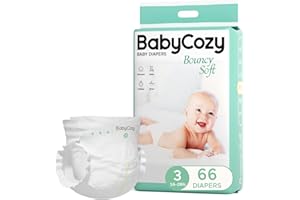 Baby Diapers Size 3(16-28lb),66 Count Babycozy Dry Disposable Diapers,Bouncy Soft Diapers Hypoallergenic Without Chlorine, Eco Friendly,Stop Overnight Diapers Leak