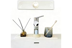 WUZEI Faucet Mat for Kitchen Sink, Diatomaceous Earth Stone Splash Guard Tray, Fast Drying Stone Sink Mat, Prevents Water Spl