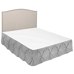 Nestl Light Grey Bed Skirt Cal King Size, Pinch