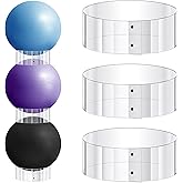 Wenqik 3 Pcs Exercise Ball Stand Holder 14.5 Inch Yoga Ball Display | Plastic Stability Fitness Ball Base, Medicine Therapy, Carrier Storage, Stackers, Clear, Gym Home Workout