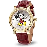 Disney Classic Mickey Mouse Moving Hands Watch, Iconic Design, Fun Animation – Stylish Mickey Mouse Watch for Women, Fans – Women's Watches with Black Leather Strap