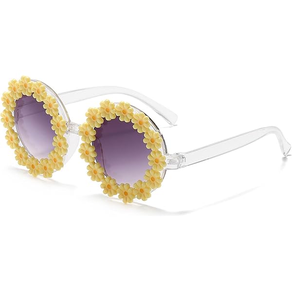 Frienda 2 Pairs Daisy Flower Sunglasses for Women Round  display picture 2
