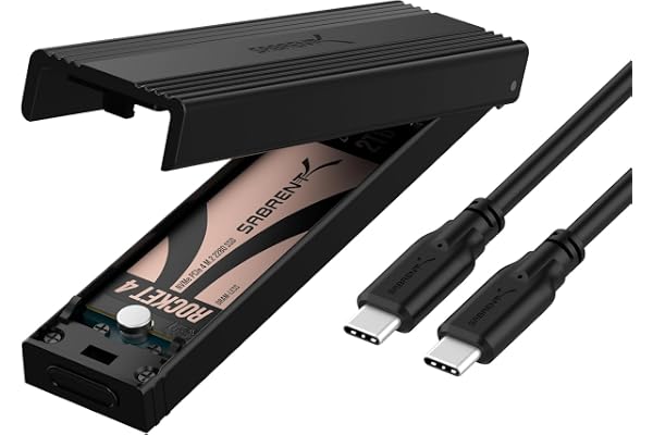 SABRENT M.2 NVMe Enclosure, 10Gbps Tool-Free SSD NVME PCIe SSD Enclosure USB C 3.2 Gen 2 M.2 Enclosure Reader, PCIe NVMe Adap
