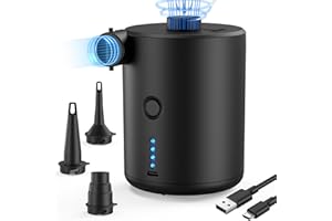 AKSOUL Portable Air Pump for Inflatables: 3600 4000mAh Rechargeable Battery Powered Electric Pumps for Air Mattress Air Bed Pool Floats Raft (Basic & Classic & Updated)