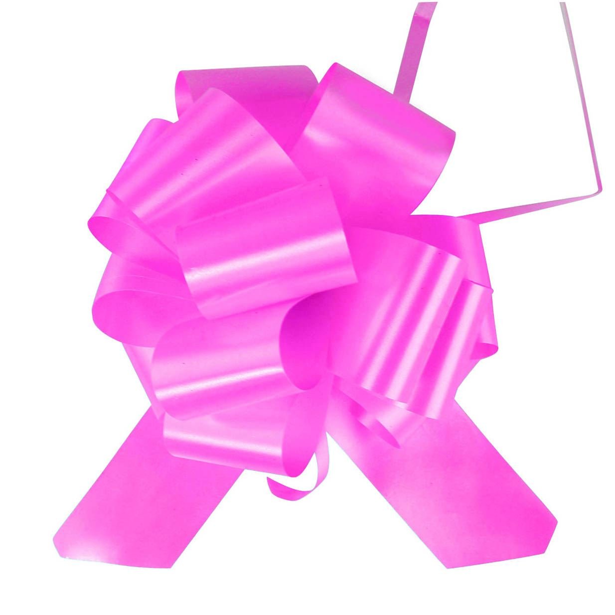 50mm PP Pull Bows and Ribbon! Florist PullBow Pew Poly PP Large Pompom[Fuchsia,20 Bows]