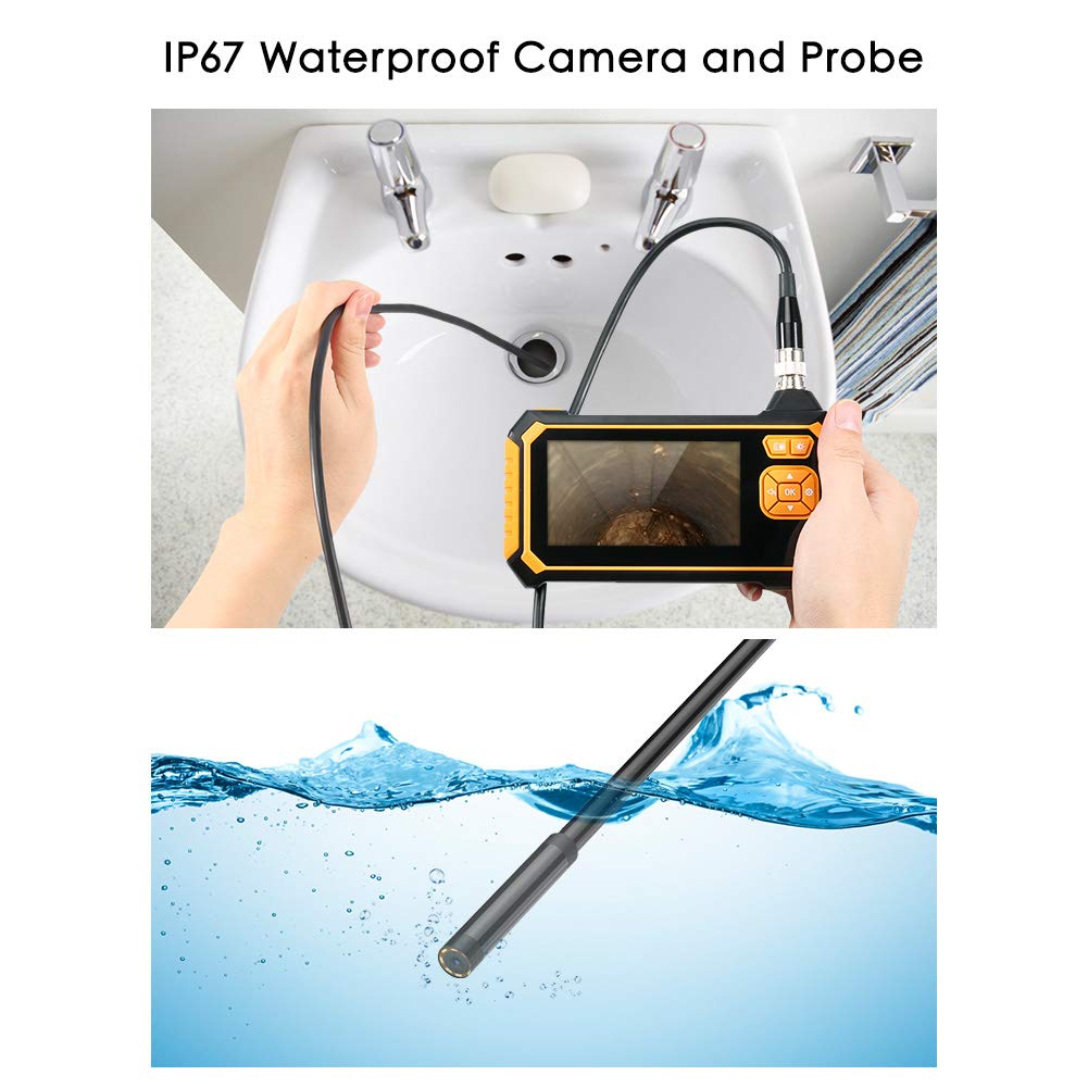 Industrial Endoscope Waterproof Snake Camera 4.3" Color LCD Screen