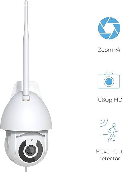 Garza Smarthome   Cmara de vigilancia exterior inteligente Wifi 360 1080P HD IP65 impermeable a lluvia Visin Nocturna Deteccin De Movimiento Audio Bidireccional Control Remoto