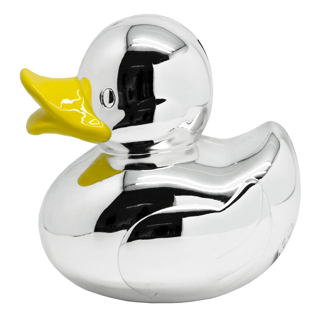 EDZARD money box duck, height 4,7 in, silver plated, tarnish protected