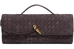 JYG Suede Woven Handbag for Women Trendy Evening Shoulder Bag Casual Clutch Purse Crossbody Satchel with Metal Buckle 2025