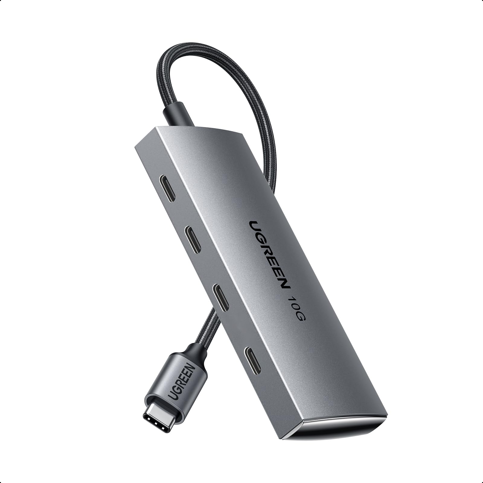 UGREEN USB C Hub 10Gbps, 4 Ports USB C 3.2 Gen 2 Hubs, Type-C Multiport Splitter Compatible with MacBook Pro 2021/2018, MacBook Air, iPad Pro 2022/2020/2018, iPad Mini 6 and iPhone 15/16/17, etc