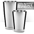 Piña Barware Stainless Steel Commercial Bar Boston Shaker Tin Set - 28oz. & 18oz. / Mirror Polished Finish (V2-1 Pair)