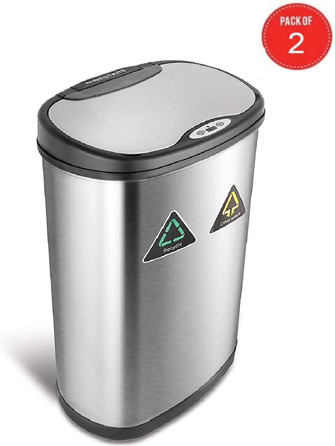 DZT5013R NINESTARS Automatic Lid) Black/Silver (Oval, Base Steel