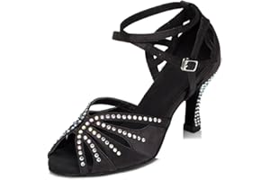 TTdancewear Women Rhinestone Ballroom Dance Shoes Latin Salsa Performance Dance Shoes