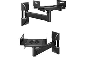PEGZONE Adjustable Speaker Wall Mounts, 55 lbs Capacity, Dual Speaker Wall Stands for Most Bookshelf Speakers, Fits Speakers 