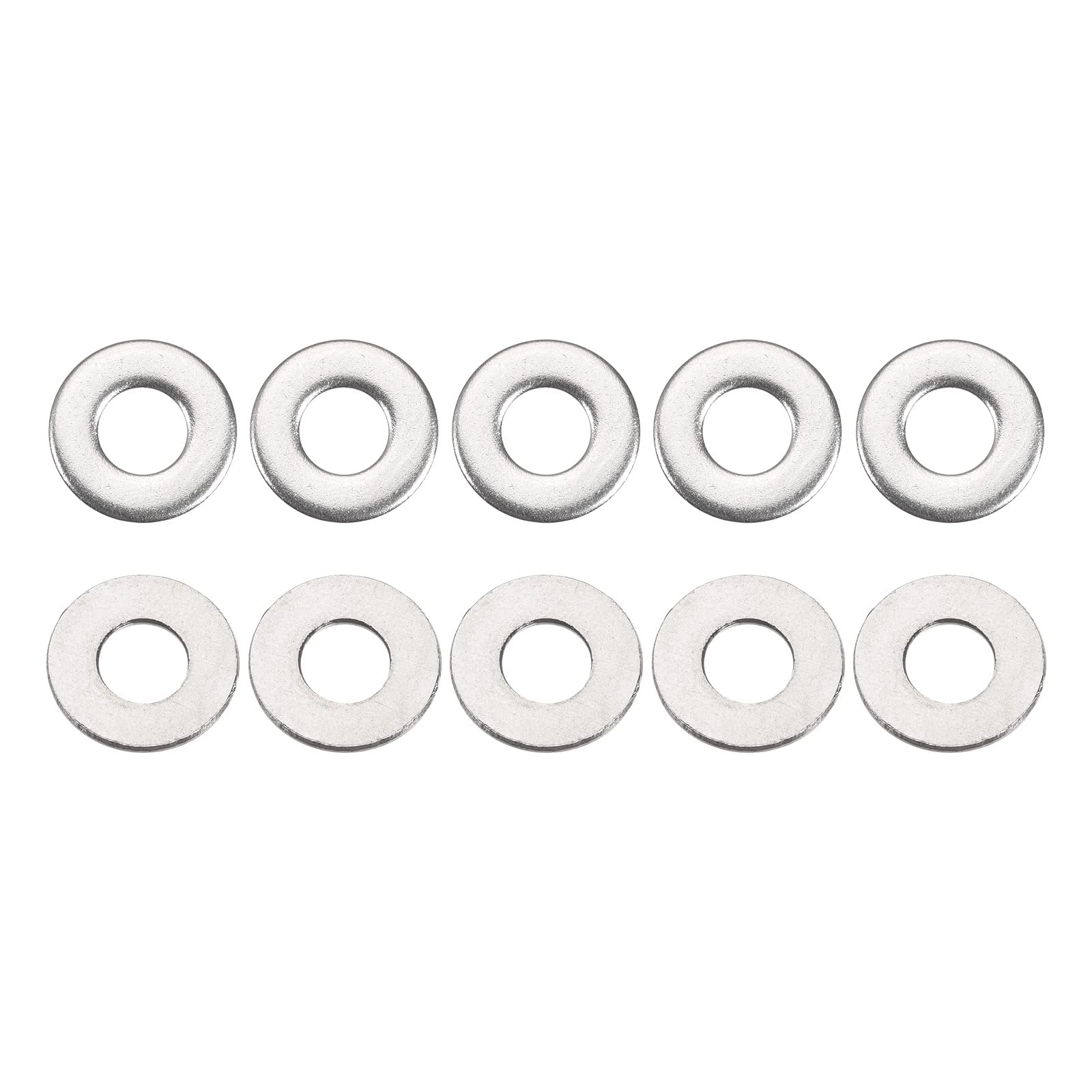 DTGN 16mmx1mm(ODxT) 304 Stainless Steel Flat Washers - 150Pack - Good for 1/4" Industrial Machinery Screw Bolt - Flat Ring Gaskets - Silver Tone