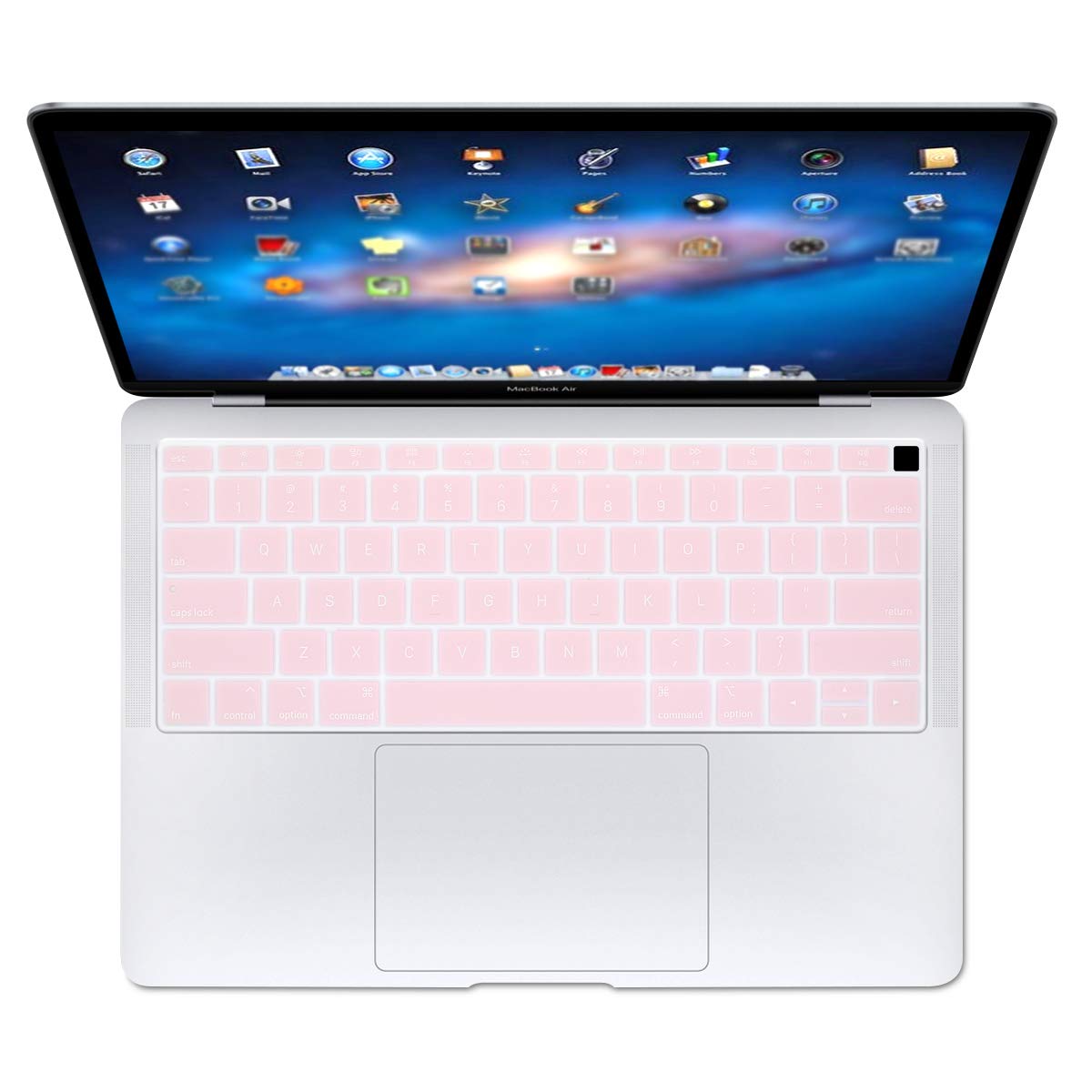 Se7enline compatible with Macbook Air Keyboard Cover 13 inch Soft Silicone Skin Protector 2023 2022 2021 2020 2019 2018 for Mac Air 13-Inch with Touch ID Model A1932 US Layout, Rose Quartz/Baby Pink