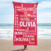 Personalized Beach Towels With Name – 70x30 Inch 100% Ring Spun Cotton, Striped Design, Great For Pool & Camping - View #2