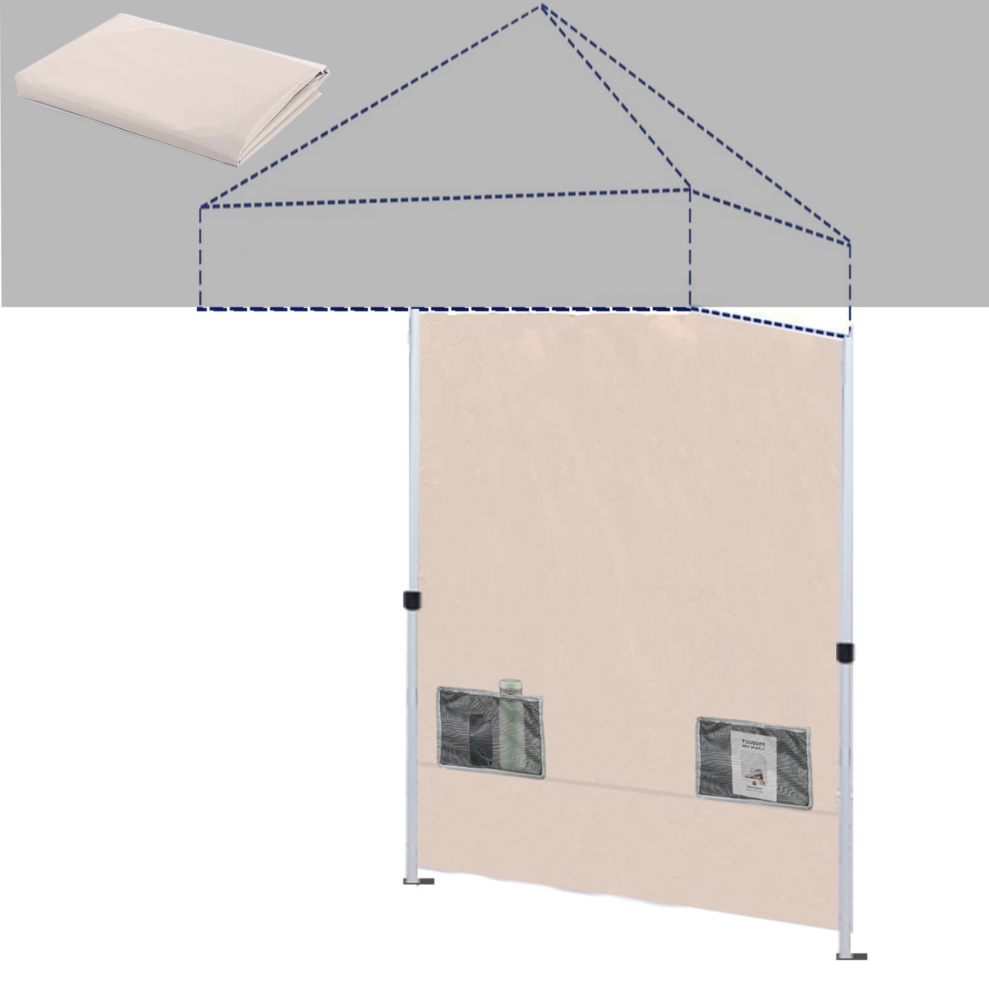 Photo 1 of 1 Sidewalls, Luma Shades 5x5 Canopy Sidewalls for Pop Up Canopy Gazebo Advertising Tent Sunshade Windproof, Waterproof, 99% UV Protection?Light Beige (Canopy Tent NOT Included)