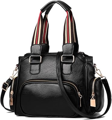 leather tote with pockets