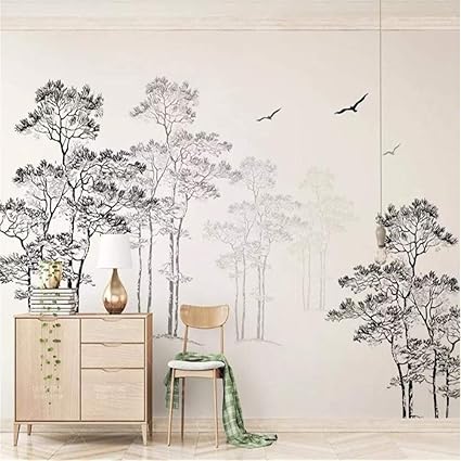 Avoir Images Bizi Papier Peint Fine Decor 3d Simple Silhouette Nordique Noir Et actualisé par