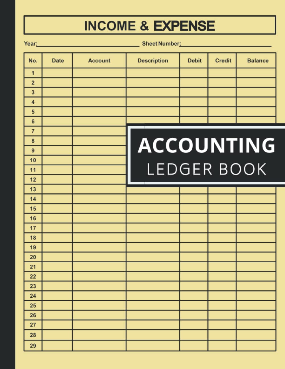 Accounting Ledger Book Simple Accounting Ledger for Bookkeeping and