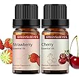 GREENSLEEVES Strawberry Cherry Essential Oil Set for Diffuser, Humidifier, Massage - 2 x 10ml (Strawberry+Cherry)