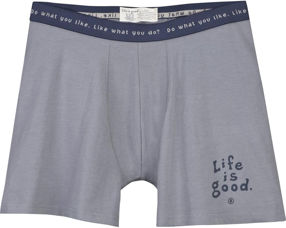 Life is good Men's Boxer Brief, Small, Heather Gray Clothing