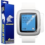 Pebble Time Screen Protector [Full Coverage 2 Pack], Armorsuit MilitaryShield - Made in USA - [2-Pack] Anti-Bubble / Ultra HD Clear Shield - Lifetime Warranty