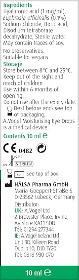 A.Vogel Moisturising Eye Drops 10ml Eyewear Euphrasia Hyaluronic Acid view 4
