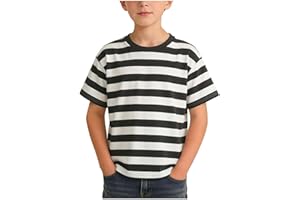 Zzalalana Toddler Boys Striped Short Sleeve T-Shirt Kids Tops Cotton Tee Shirts Summer Casual Crewneck Tshirts 1-14 Years