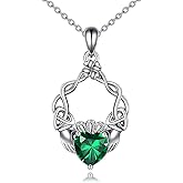 AXELUNA Claddagh Necklace Sterling Silver Celtic Pendant Jewelry Irish Gifts for Women