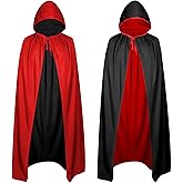 Haysandy Black Red Vampire Halloween Cape Reversible Cloak Costume Unisex Capes for Adults Party Cosplay
