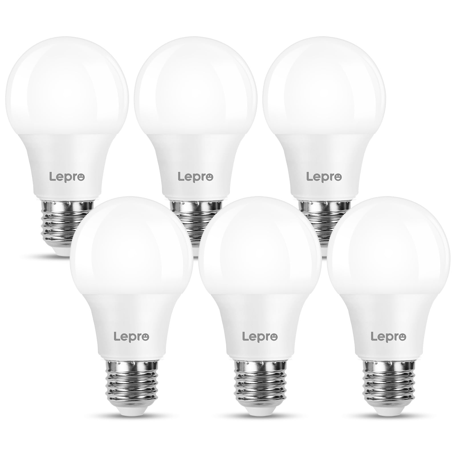 Lepro E27 Screw Bulbs 60W Equivalent, Warm White 2700K E27 LED Bulb, 8.5W 806lm Edison Screw ES LED Light Bulb, Energy Saving Light Bulbs for Lamp, Non-dimmable, Pack of 6