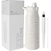 Simple Modern Filtered Water Bottle | Insulated Stainless-Steel Carbon Filter Travel Water Bottles | Reusable for Clean Drinking Water On The Go | 34oz, Cream Leopard