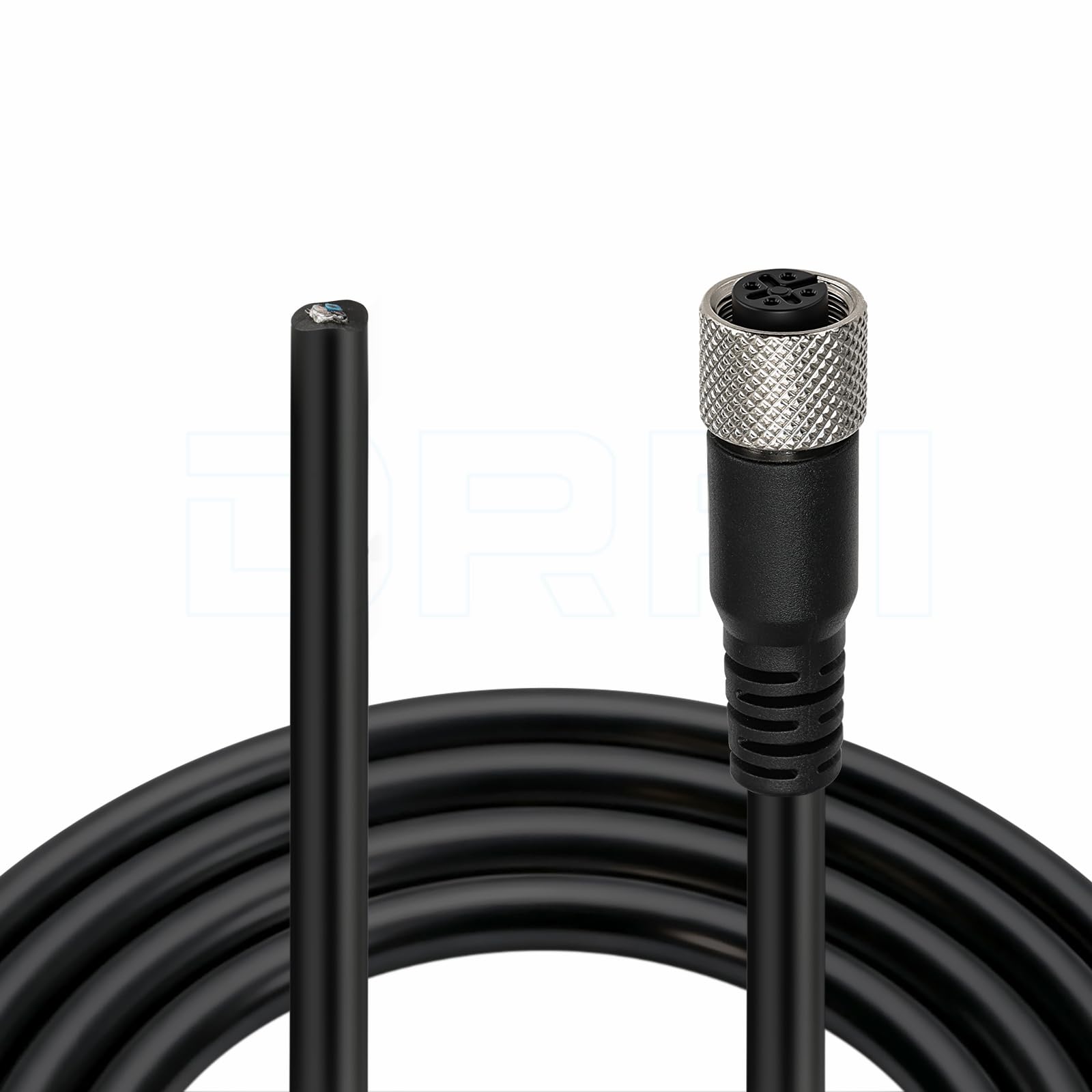 DRRI M12 Sensor Connector 5pin A Code Female Molded Industrial Cable
