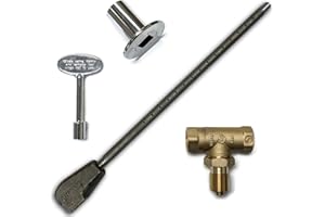 Midwest Hearth Universal Log Lighter Kit with Burner Pipe, Straight Ball Valve, Chrome Key and Floorplate (Natural Gas)