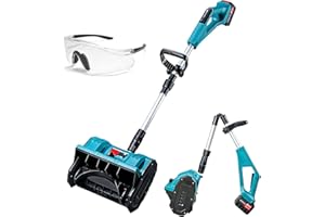 Brushless Snow Shovel Compatible with Makita 21v Battery, 12” Cordless Snow Blower Electric Power Snow Thrower, Adjustable Di