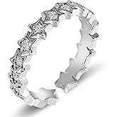 Adjustable Silver Star Open Ring - Dainty Zircon Stackable Ring for Women