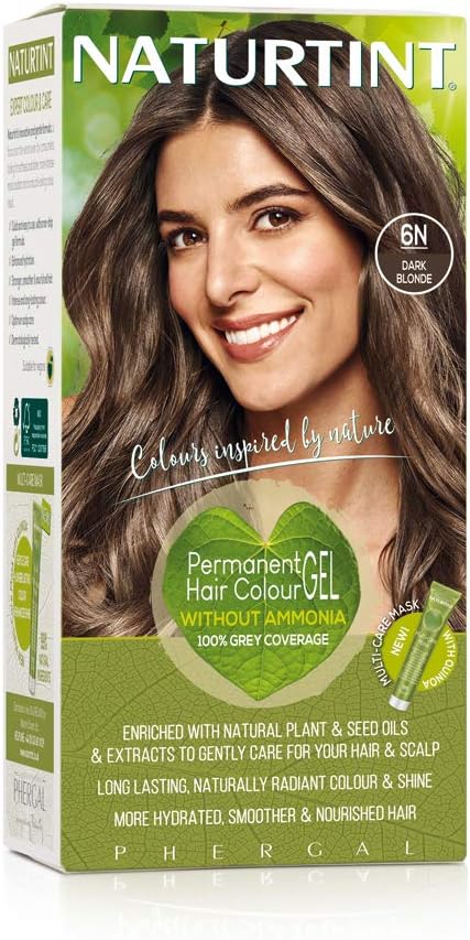Naturtint Permanent Hair Colour Gel 6N Dark Blonde, Plant Enriched, Biobased, Ammonia Free