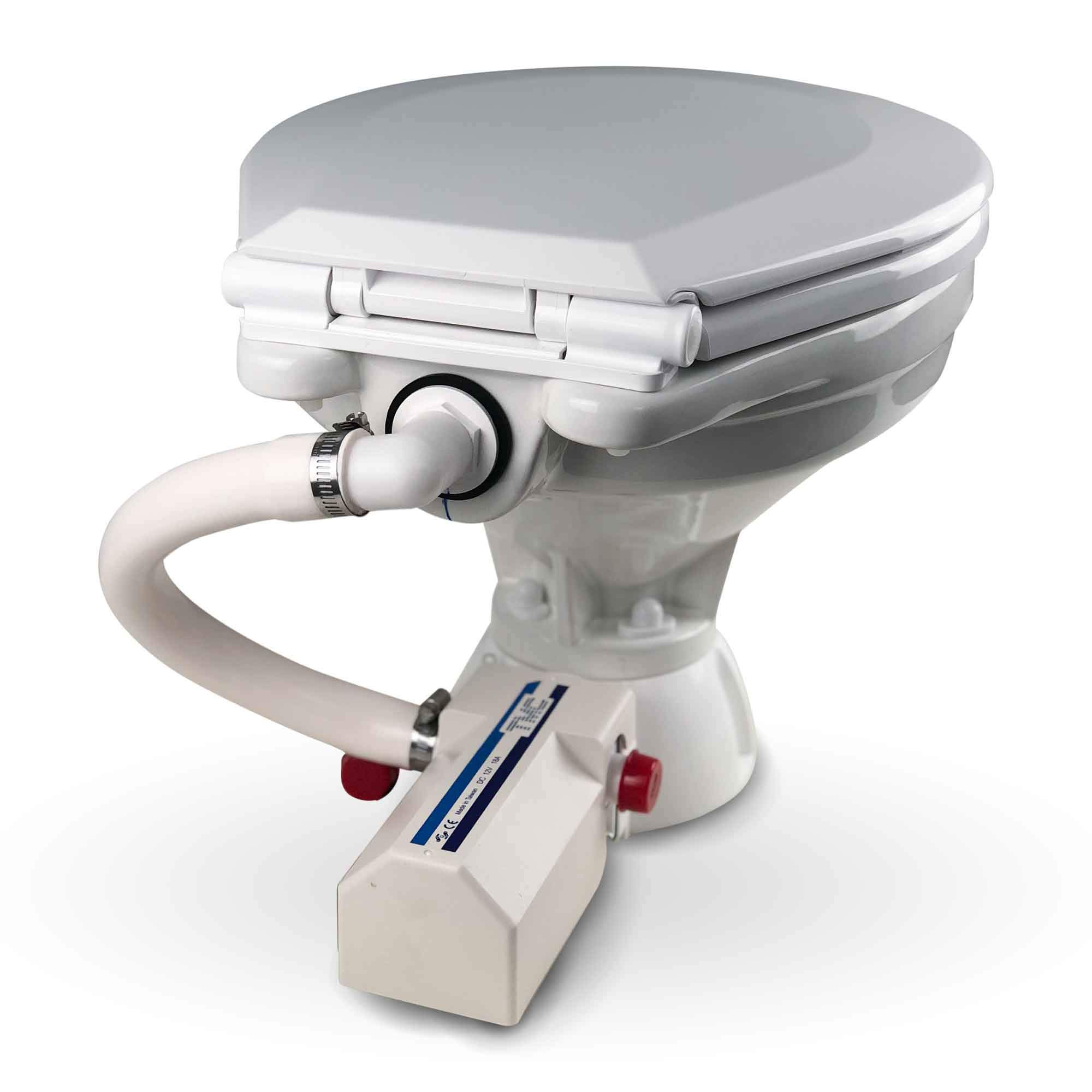 TMC Marine Electric Toilet Large Bowl with Macerator Pump for Boats and