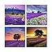 Home Art Contemporary Art Landscapes Giclee Canvas Prints Framed Canvas Wall Art For Home Decor Perfect 4 Panels Wall Decorations for Living Room Bedroom Office Each Panel Size:12x12inch