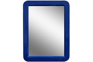 CEREM Locker Mirror Magnetic for Boys or Girls Locker, Navy Blue 5" x 7" - Real Glass Magnetic Mirror for School Locker, Offi