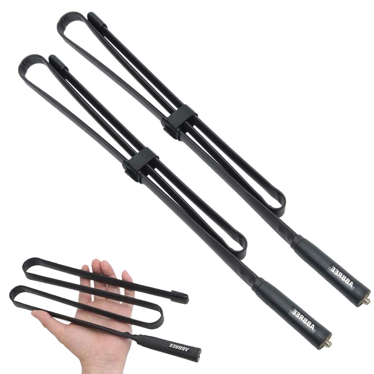 Photo 1 of 2 Pack ABBREE 42.5-Inch Length SMA-Female Dual Band 144/430Mhz Foldable CS Tactical Antenna for GMRS Radio Baofeng UV-5R BF-F8HP Pro 5RM UV-21R UV-5G Plus GM-5RH K5PLUS AR-152 GM-15PRO Radio Antenna